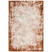 Kuza Border Modern Abstract Distressed Textured Soft-Touch Terracotta/Light Grey Rug