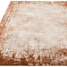 Kuza Border Modern Abstract Distressed Textured Soft-Touch Terracotta/Light Grey Rug