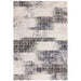 Kuza Lines Ikat Modern Abstract Distressed Textured Soft-Touch Navy/Light Grey/Black/Ivory Rug