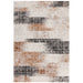 Tappeto Kuza Lines Ikat moderno astratto invecchiato testurizzato soft-touch terracotta/grigio chiaro/nero/avorio