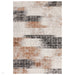 Tappeto Kuza Lines Ikat moderno astratto invecchiato testurizzato soft-touch terracotta/grigio chiaro/nero/avorio