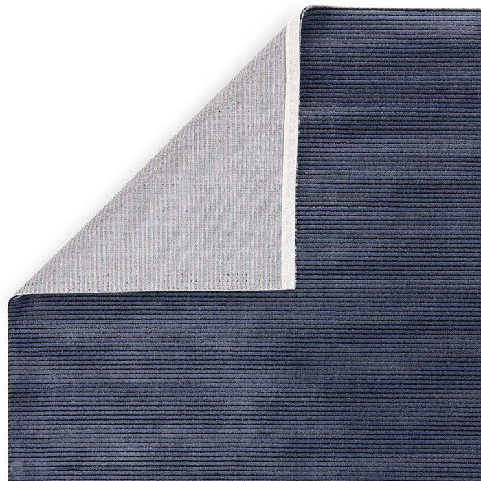 Tappeto Kuza a righe semplici, moderno, strutturato, soft-touch, blu scuro