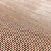 Kuza Plain Stripe Modern Distressed Textured Soft-Touch Terracotta Rug