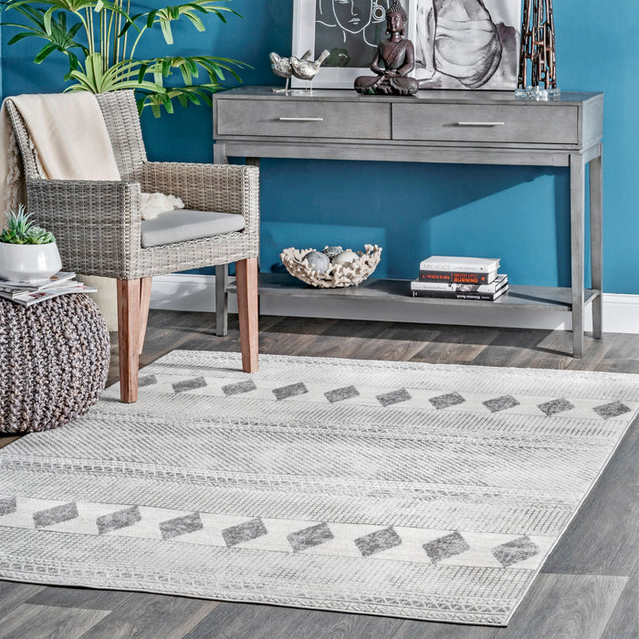 Kyla Grey Diamond Mosaic Area Rug 120x180 cm