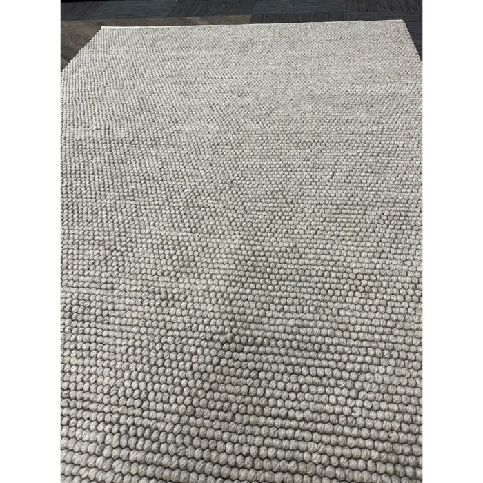 La Playa Modern Plain Mottled Beaded Pebble Hand Woven Textured Wool Flat-Pile Natural Rug