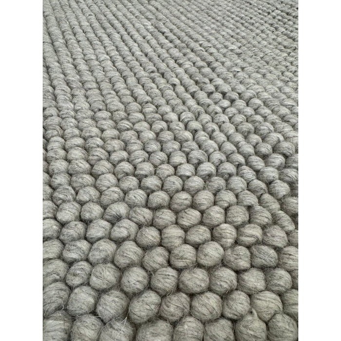 La Playa Modern Plain Mottled Beaded Pebble Hand Woven Textured Wool Flat-Pile Natural Rug