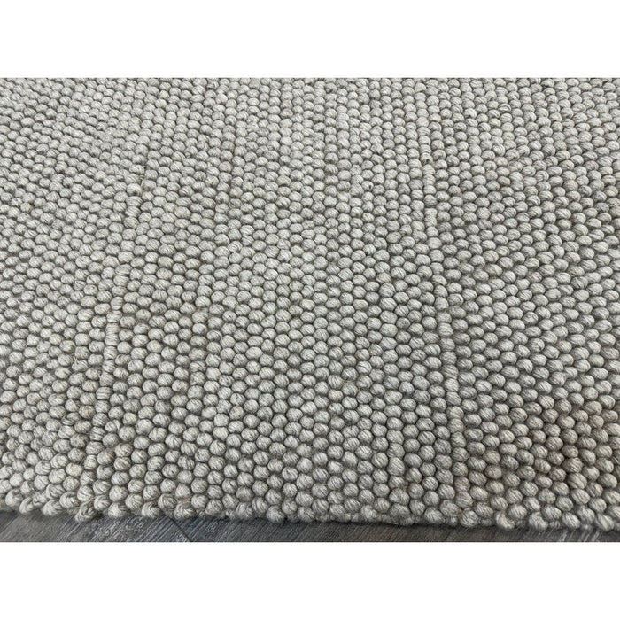 La Playa Modern Plain Mottled Beaded Pebble Hand Woven Textured Wool Flat-Pile Natural Rug