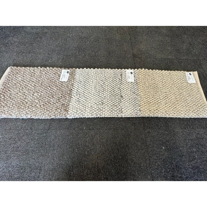 La Playa Modern Plain Mottled Beaded Pebble Hand Woven Textured Wool Flat-Pile Natural Rug