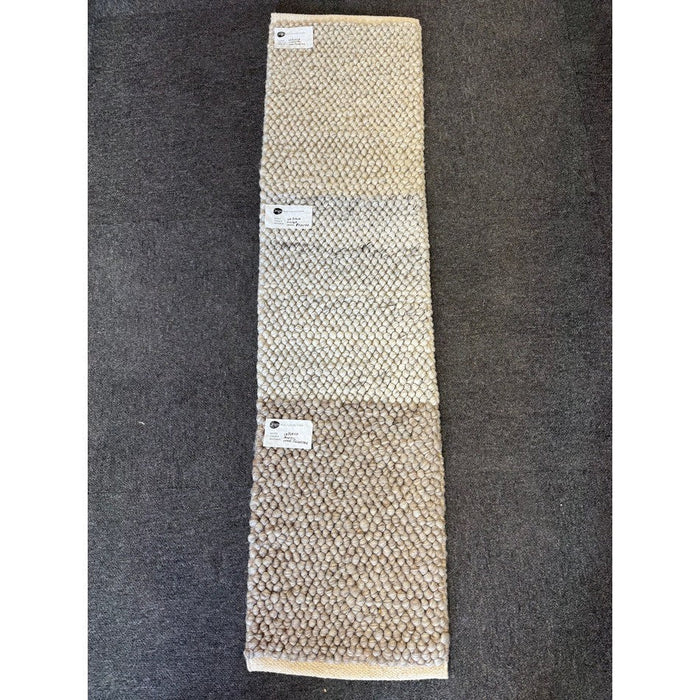 La Playa Modern Plain Mottled Beaded Pebble Hand Woven Textured Wool Flat-Pile Natural Rug