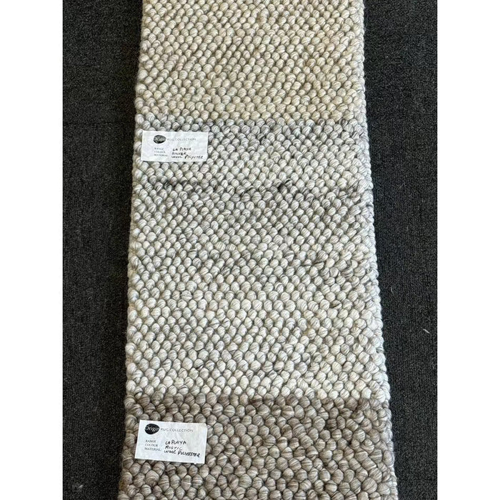 La Playa Modern Plain Mottled Beaded Pebble Hand Woven Textured Wool Flat-Pile Natural Rug