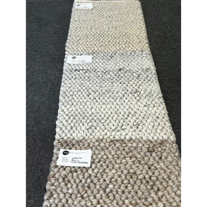 La Playa Modern Plain Mottled Beaded Pebble Hand Woven Textured Wool Flat-Pile Natural Rug