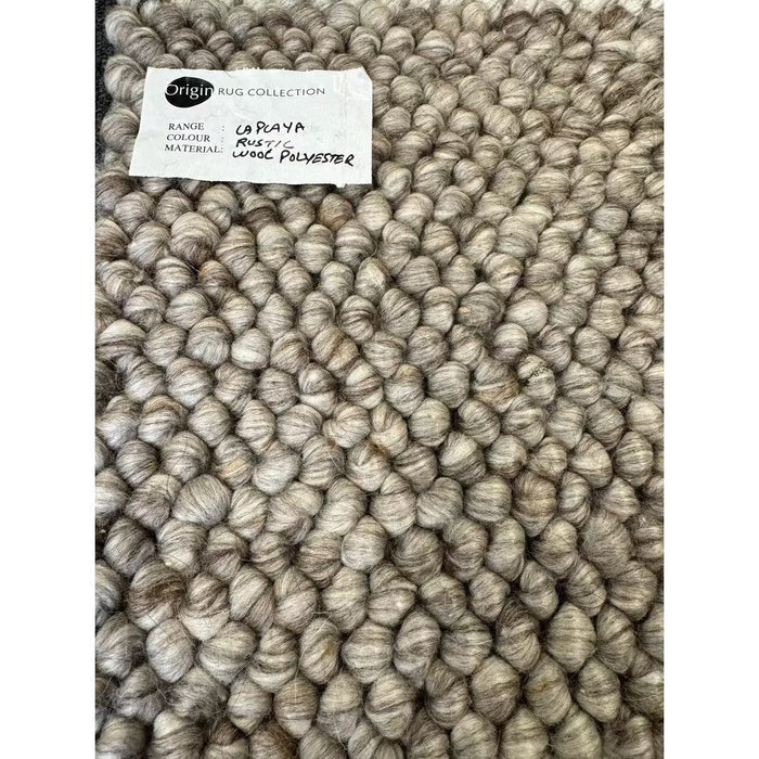 La Playa Modern Plain Mottled Beaded Pebble Hand Woven Textured Wool Flat-Pile Natural Rug