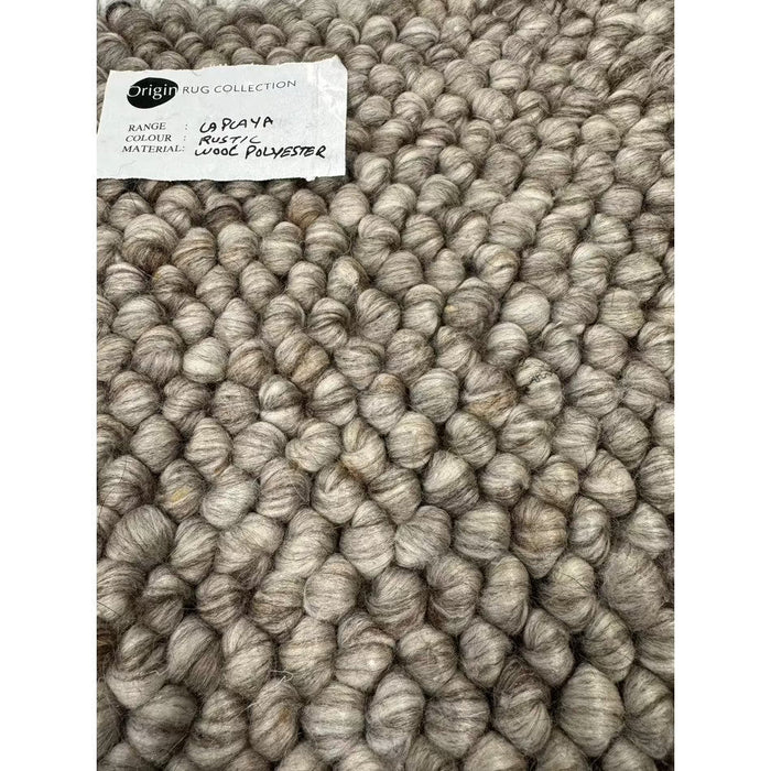 La Playa Modern Plain Mottled Beaded Pebble Hand Woven Textured Wool Flat-Pile Natural Rug