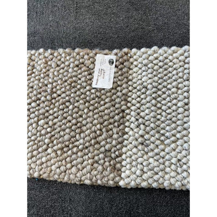 La Playa Modern Plain Mottled Beaded Pebble Hand Woven Textured Wool Flat-Pile Natural Rug