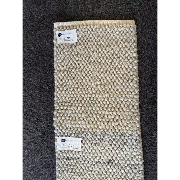 La Playa Modern Plain Mottled Beaded Pebble Hand Woven Textured Wool Flat-Pile Natural Rug