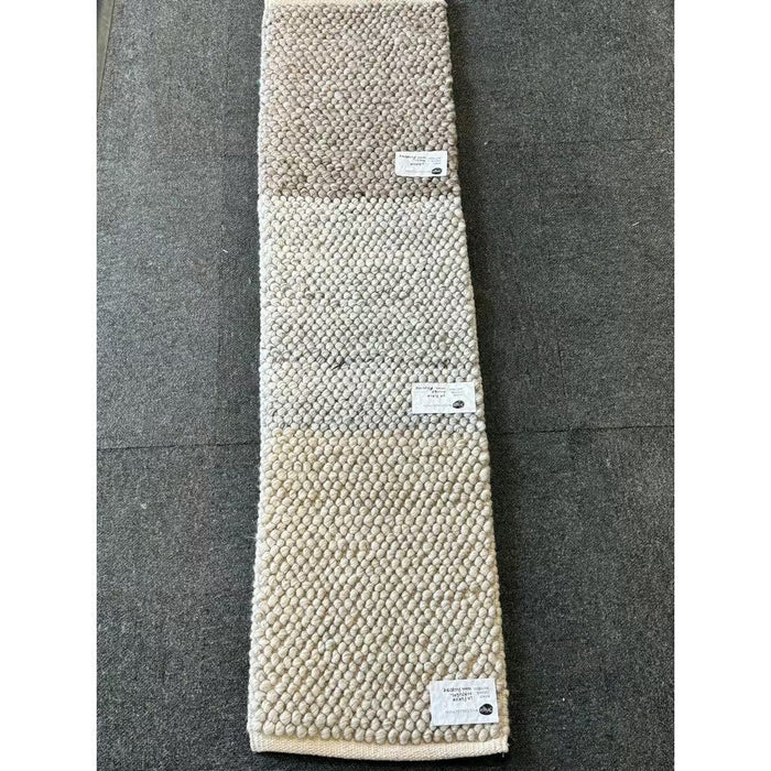 La Playa Modern Plain Mottled Beaded Pebble Hand Woven Textured Wool Flat-Pile Natural Rug