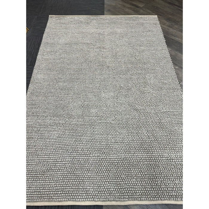 La Playa Modern Plain Mottled Beaded Pebble Hand Woven Textured Wool Flat-Pile Natural Rug