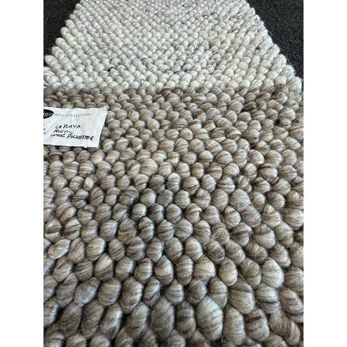 La Playa Modern Plain Mottled Beaded Pebble Hand Woven Textured Wool Flat-Pile Natural Rug