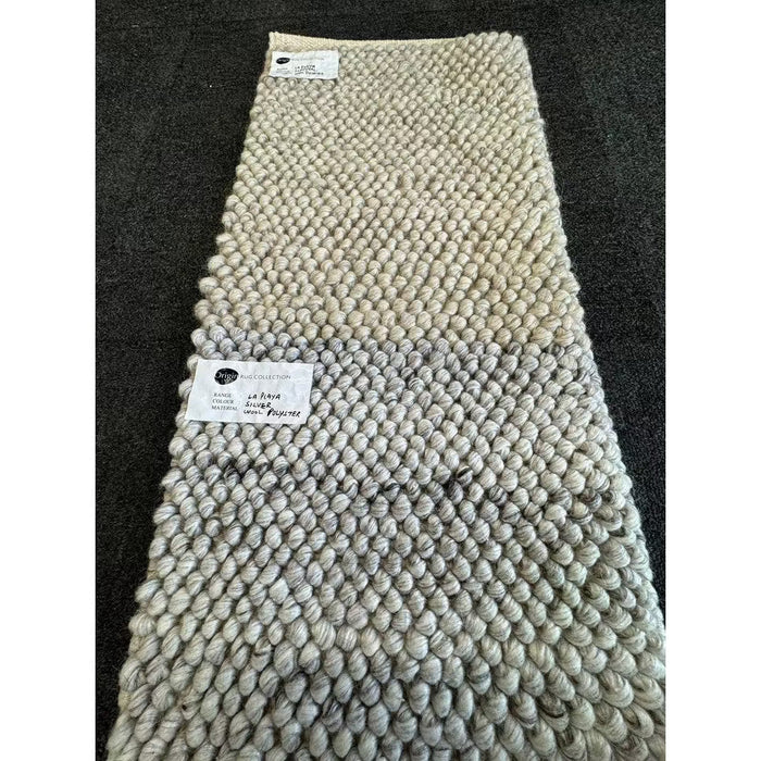 La Playa Modern Plain Mottled Beaded Pebble Hand Woven Textured Wool Flat-Pile Natural Rug