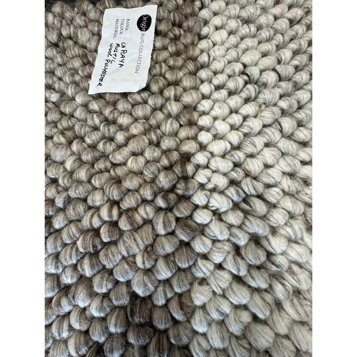 La Playa Modern Plain Mottled Beaded Pebble Hand Woven Textured Wool Flat-Pile Natural Rug