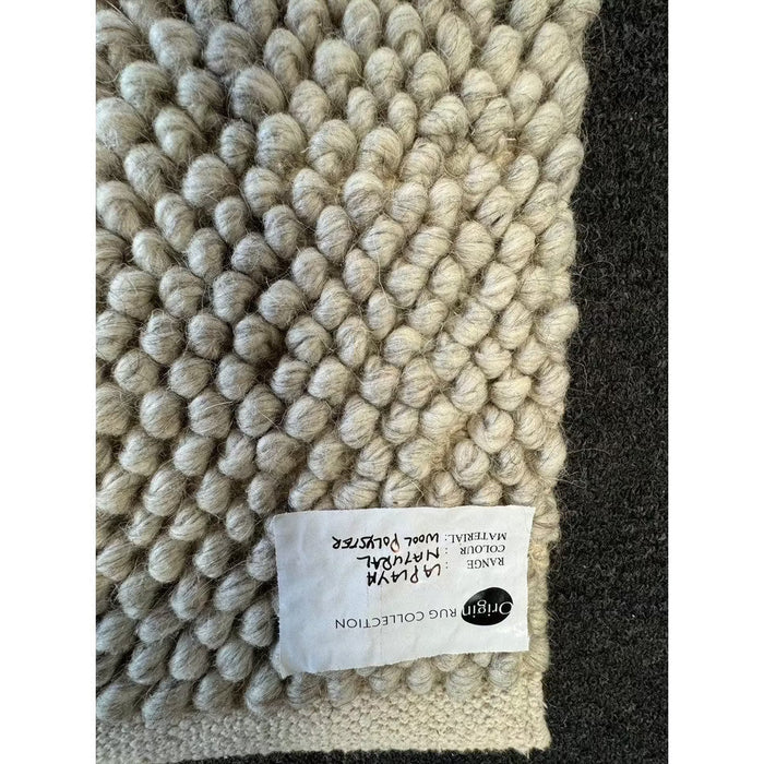 La Playa Modern Plain Mottled Beaded Pebble Hand Woven Textured Wool Flat-Pile Natural Rug