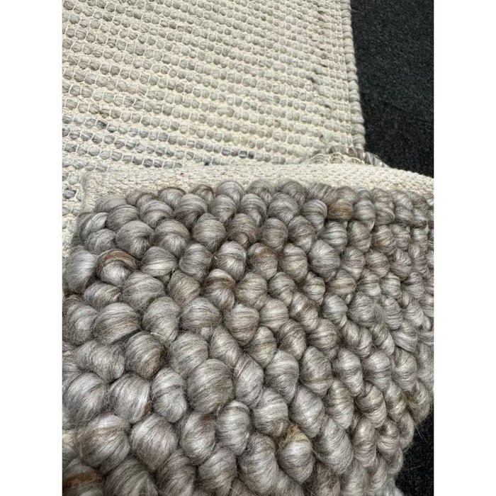 La Playa Modern Plain Mottled Beaded Pebble Hand Woven Textured Wool Flat-Pile Natural Rug