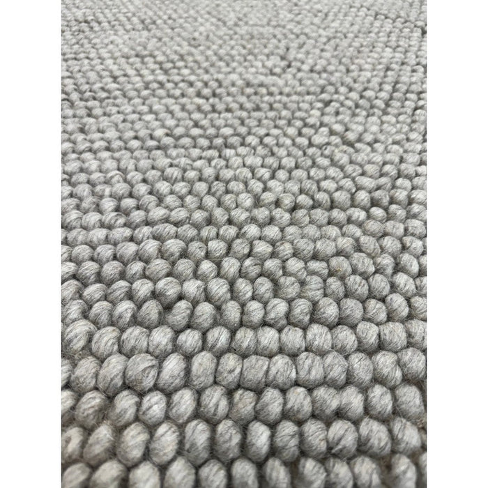 La Playa Modern Plain Mottled Beaded Pebble Hand Woven Textured Wool Flat-Pile Natural Rug