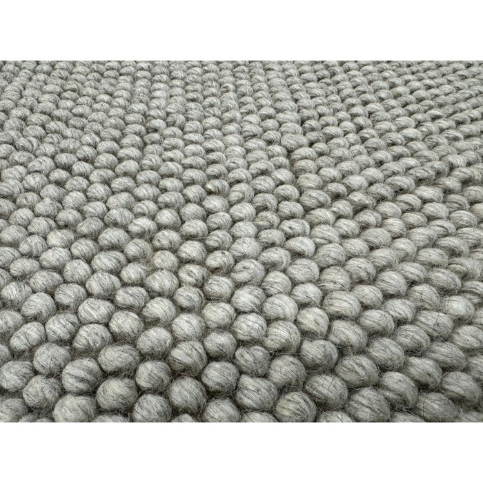 La Playa Modern Plain Mottled Beaded Pebble Hand Woven Textured Wool Flat-Pile Natural Rug