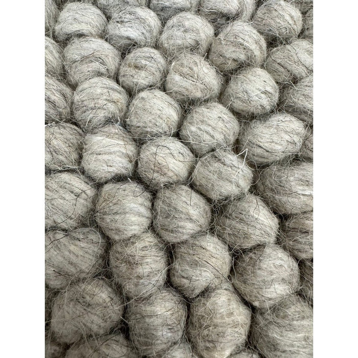 La Playa Modern Plain Mottled Beaded Pebble Hand Woven Textured Wool Flat-Pile Natural Rug