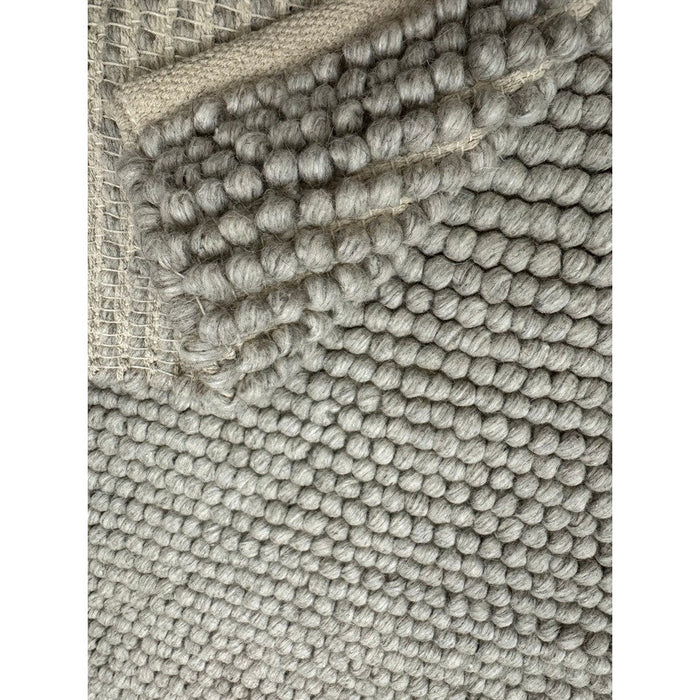 La Playa Modern Plain Mottled Beaded Pebble Hand Woven Textured Wool Flat-Pile Natural Rug