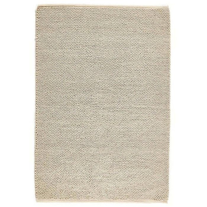 La Playa Modern Plain Mottled Beaded Pebble Hand Woven Textured Wool Flat-Pile Natural Rug