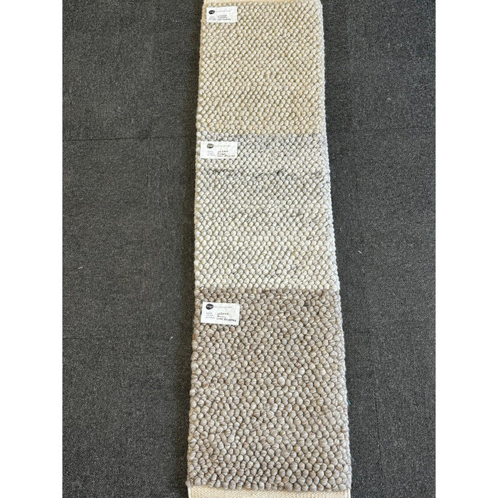 La Playa Modern Plain Mottled Beaded Pebble Hand Woven Textured Wool Flat-Pile Silver Rug