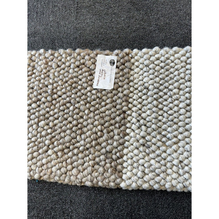 La Playa Modern Plain Mottled Beaded Pebble Hand Woven Textured Wool Flat-Pile Silver Rug