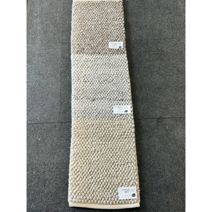 La Playa Modern Plain Mottled Beaded Pebble Hand Woven Textured Wool Flat-Pile Silver Rug