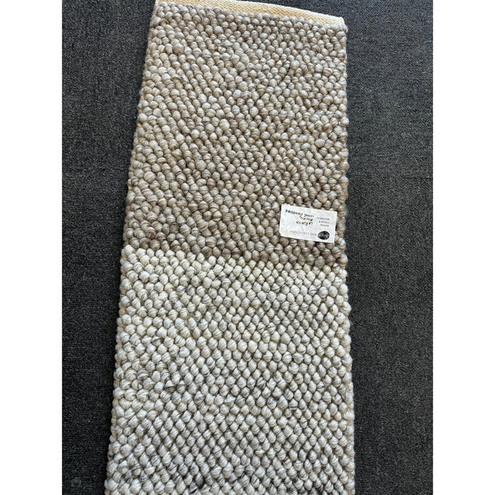 La Playa Modern Plain Mottled Beaded Pebble Hand Woven Textured Wool Flat-Pile Silver Rug