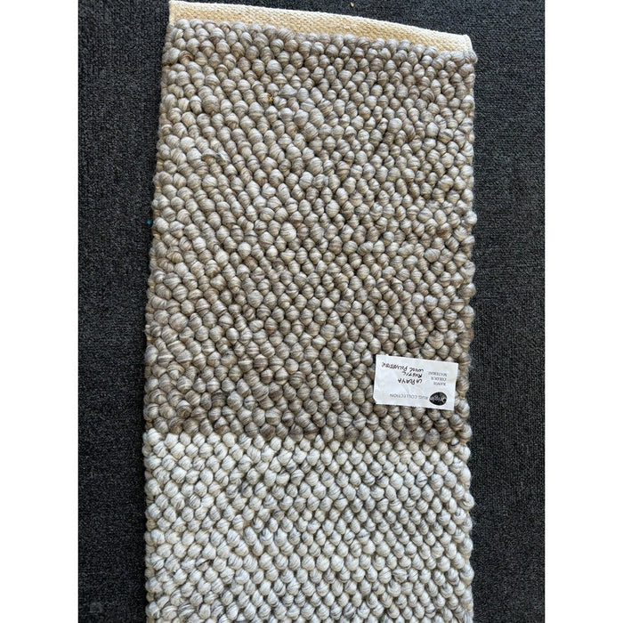 La Playa Modern Plain Mottled Beaded Pebble Hand Woven Textured Wool Flat-Pile Silver Rug