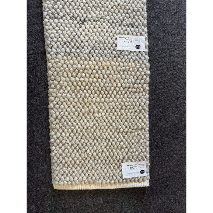 La Playa Modern Plain Mottled Beaded Pebble Hand Woven Textured Wool Flat-Pile Silver Rug