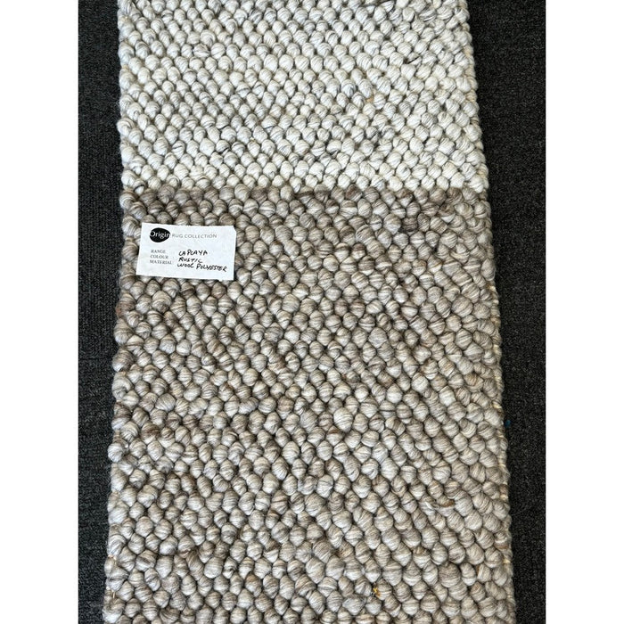 La Playa Modern Plain Mottled Beaded Pebble Hand Woven Textured Wool Flat-Pile Silver Rug