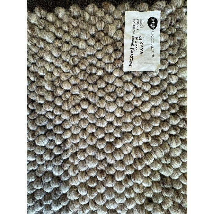 La Playa Modern Plain Mottled Beaded Pebble Hand Woven Textured Wool Flat-Pile Silver Rug