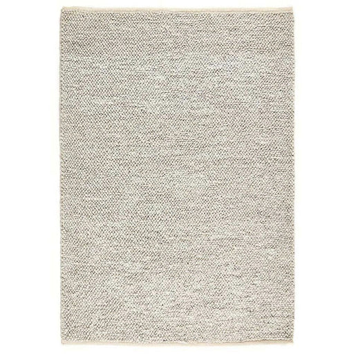 La Playa Modern Plain Mottled Beaded Pebble Hand Woven Textured Wool Flat-Pile Silver Rug