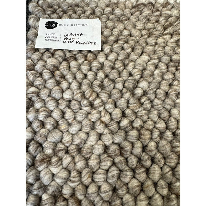 La Playa Modern Plain Mottled Beaded Pebble Hand Woven Wool Flat-Pile Rustic Brown/Grey Rug