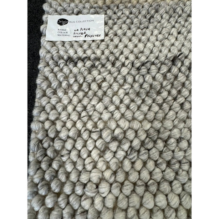 La Playa Modern Plain Mottled Beaded Pebble Hand Woven Wool Flat-Pile Rustic Brown/Grey Rug