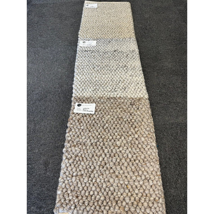 La Playa Modern Plain Mottled Beaded Pebble Hand Woven Wool Flat-Pile Rustic Brown/Grey Rug