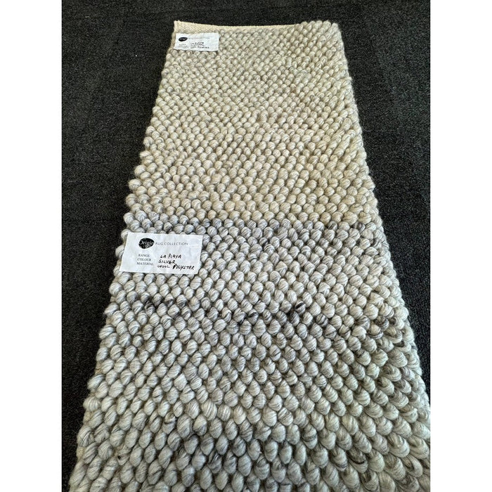 La Playa Modern Plain Mottled Beaded Pebble Hand Woven Wool Flat-Pile Rustic Brown/Grey Rug