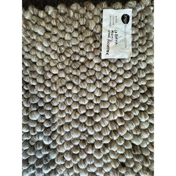 La Playa Modern Plain Mottled Beaded Pebble Hand Woven Wool Flat-Pile Rustic Brown/Grey Rug