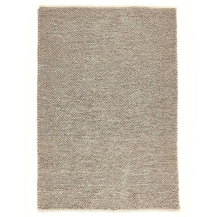 La Playa Modern Plain Mottled Beaded Pebble Hand Woven Wool Flat-Pile Rustic Brown/Grey Rug