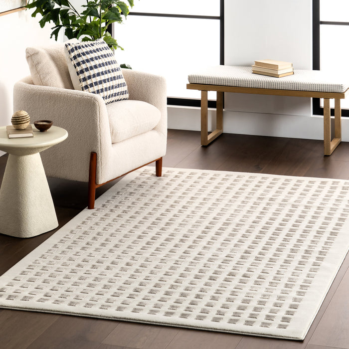 Lambertville Washable Textured Area Rug 120x180 cm Cream