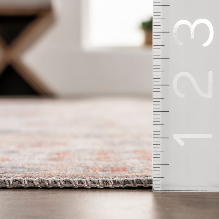 Lara Ivory Medallion Area Rug Machine Washable 120x180 cm