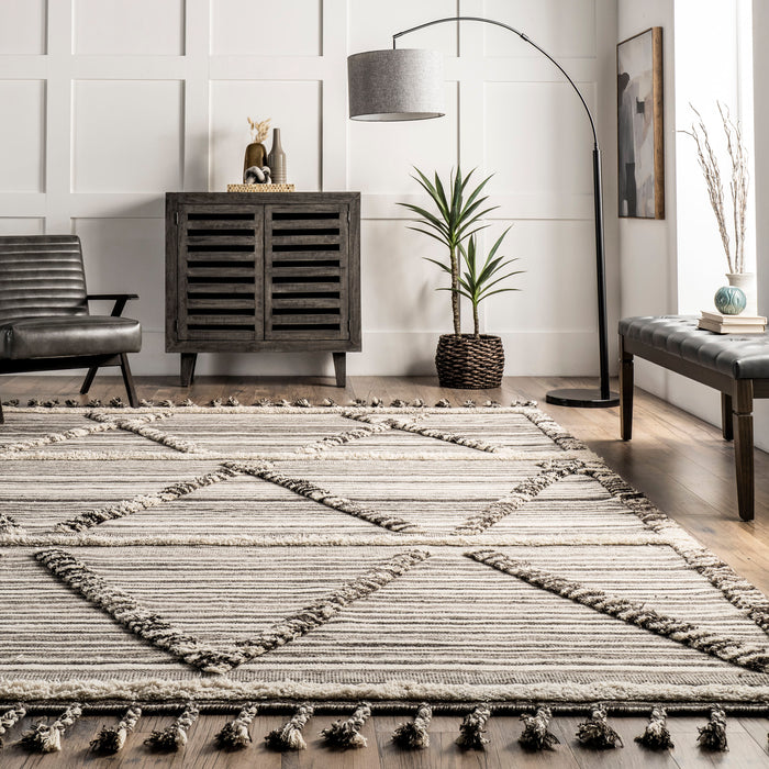 Lara Ivory Striped Area Rug 160x230 cm