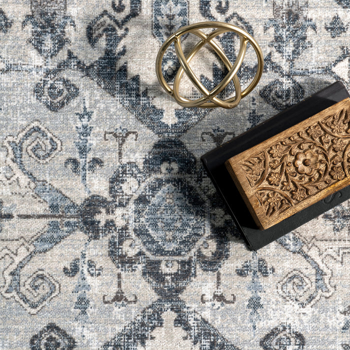 Larkspur Washable Rug With Fringes In Light Grey 150x240 cm